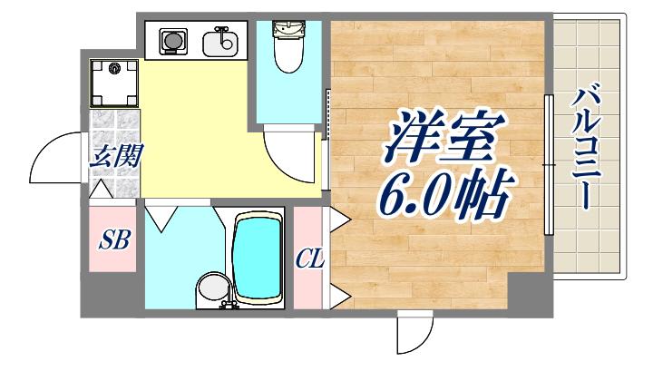 プティソレイユ(1K/3階)の間取り写真