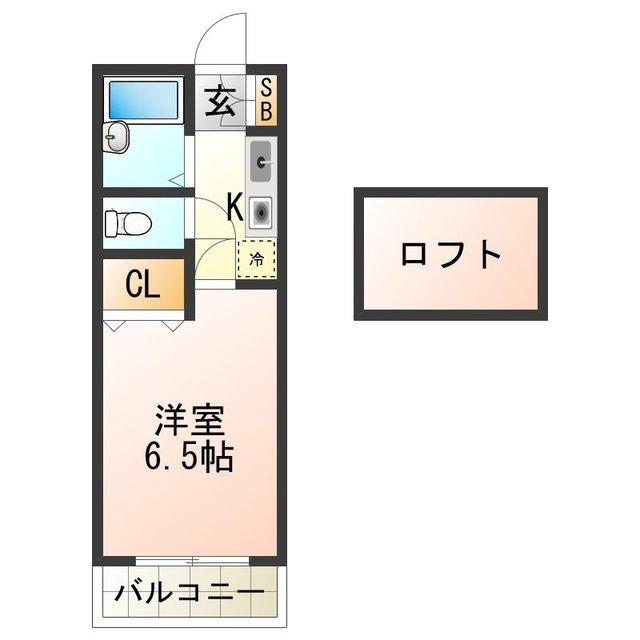 サンパレス泉佐野(1K/5階)の間取り写真
