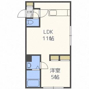 リベルタ福住(1LDK/3階)の間取り写真