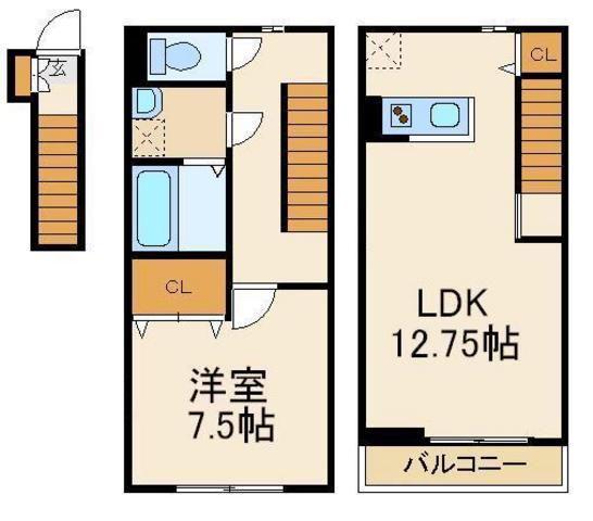 エスパーダ新小岩(1LDK/2階)の間取り写真