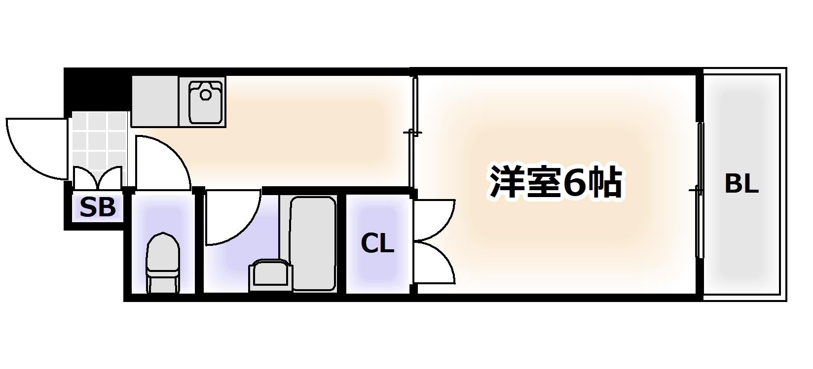 東洋プラザ泉尾(1K/7階)の間取り写真