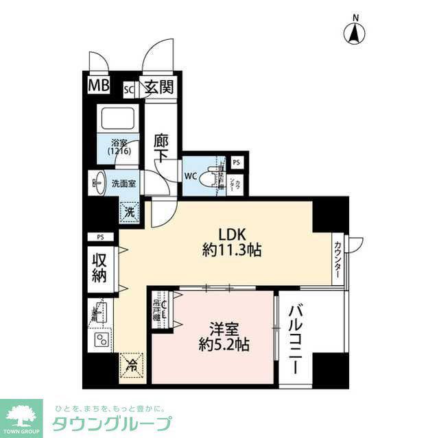 プレール・ドゥーク両国III(1LDK/9階)の間取り写真