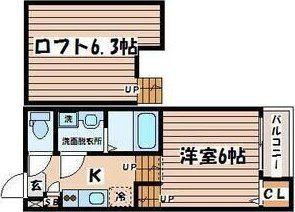 ディアコート(1K/1階)の間取り写真
