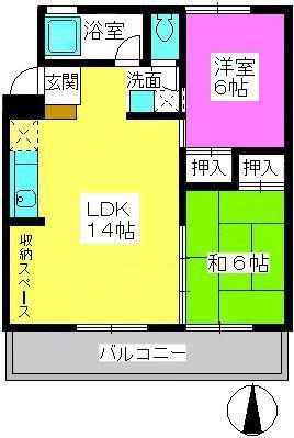第一城戸ビル(2LDK/3階)の間取り写真
