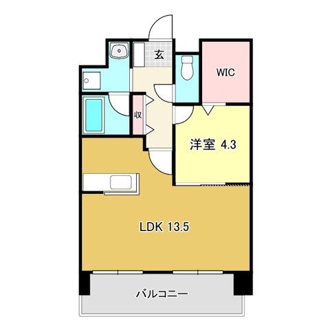 CALM.ES(1LDK/7階)の間取り写真