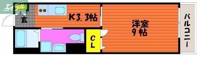 アイステージ幸町(1K/2階)の間取り写真