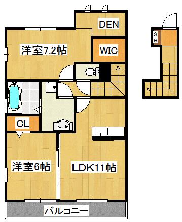 シエル エトワール B(2LDK/2階)の間取り写真