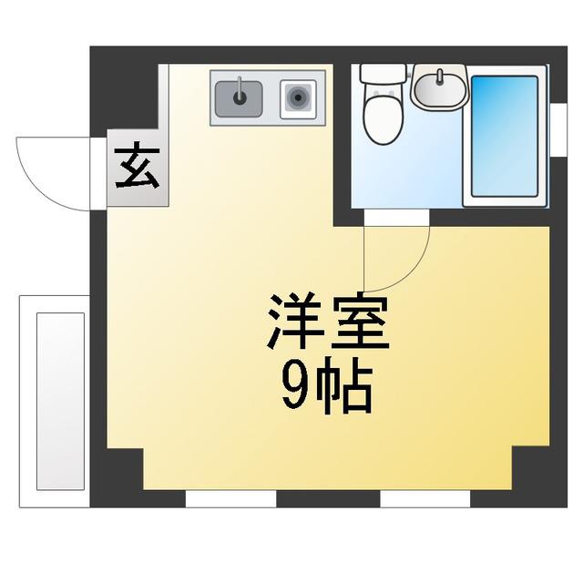 やまとの丘(ワンルーム/2階)の間取り写真
