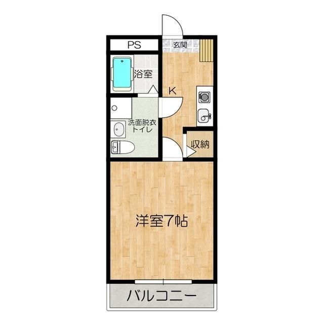 LA.グレープス(1K/2階)の間取り写真