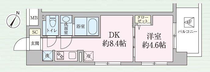 プルミエール新御徒町(1K/1階)の間取り写真
