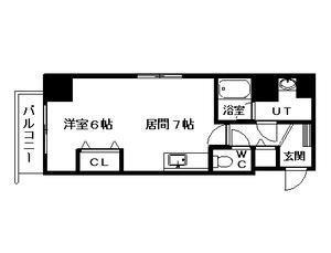アーバン菊水(1DK/6階)の間取り写真