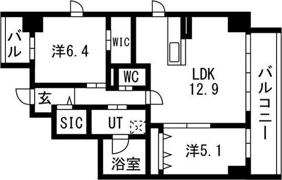 ポルタニグラ大須観音(2LDK/10階)の間取り写真