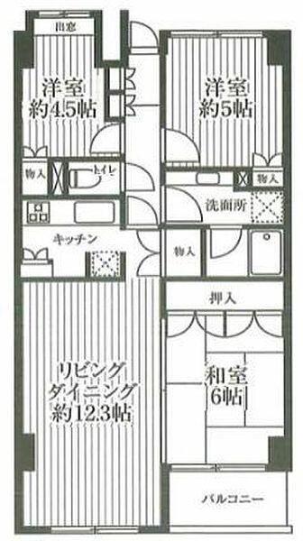 グロブナーハウス(3LDK/3階)の間取り写真
