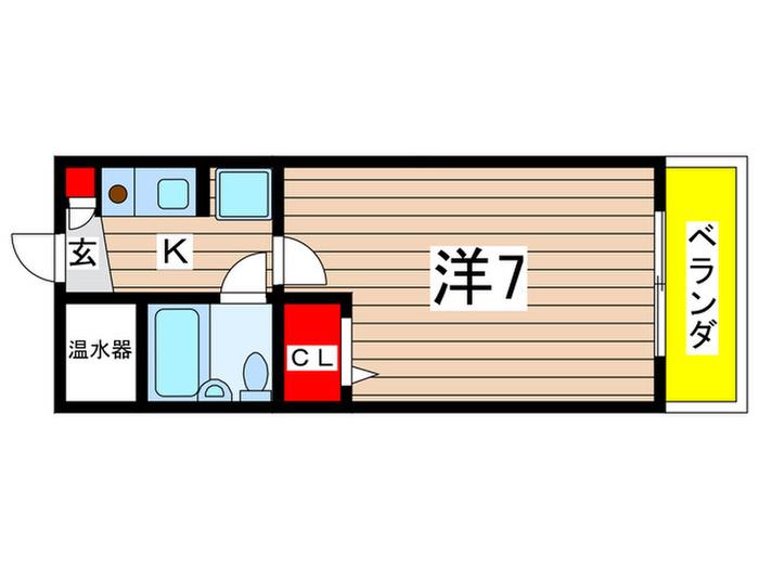 第2ハイコープ田中(1K/2階)の間取り写真