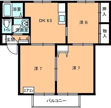 ガーデンヒルズF(3DK/1階)の間取り写真