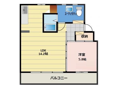 RE・LUFFY(1LDK/1階)の間取り写真
