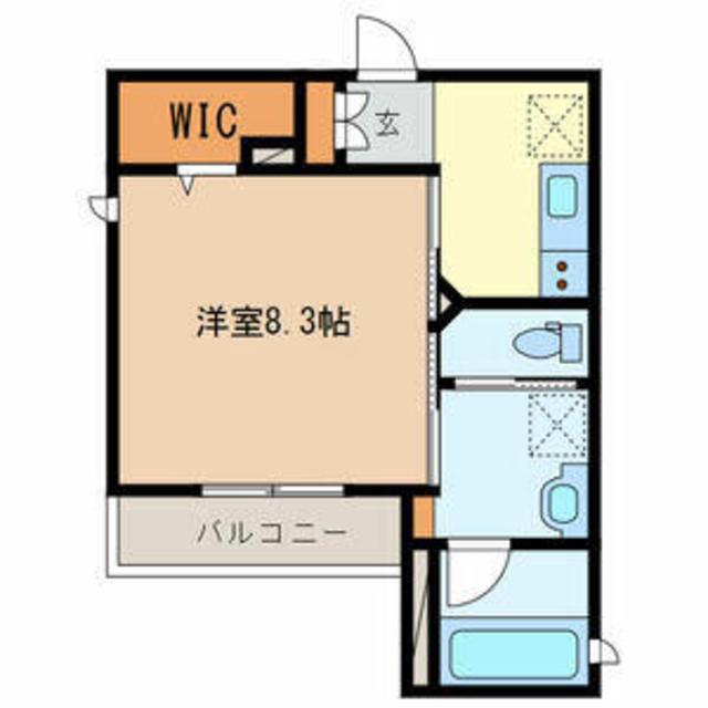 アリスティオ岸町(1K/3階)の間取り写真