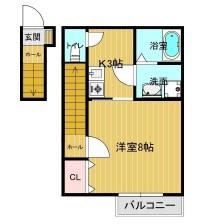 SHANTI COREA(1K/2階)の間取り写真