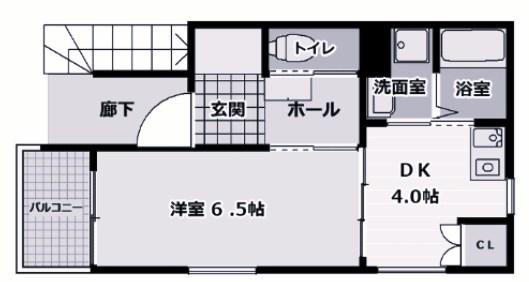 エターナルシー福田(1DK/1階)の間取り写真