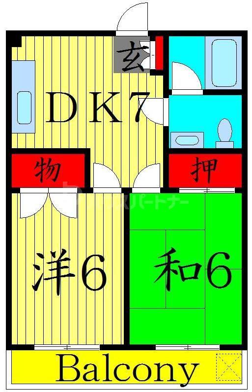 MIRARK(2DK/2階)の間取り写真
