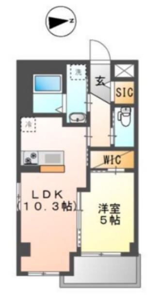 ハナミズキ(1LDK/2階)の間取り写真