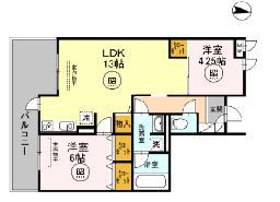 MEDUSELD 南棟(2LDK/2階)の間取り写真