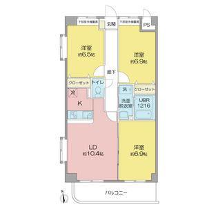 グランドソレーユ(3LDK/5階)の間取り写真