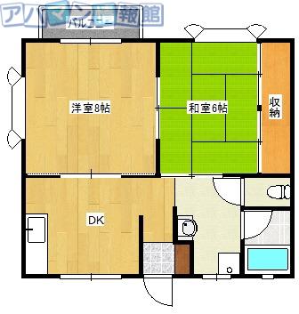カトレア(2DK/2階)の間取り写真