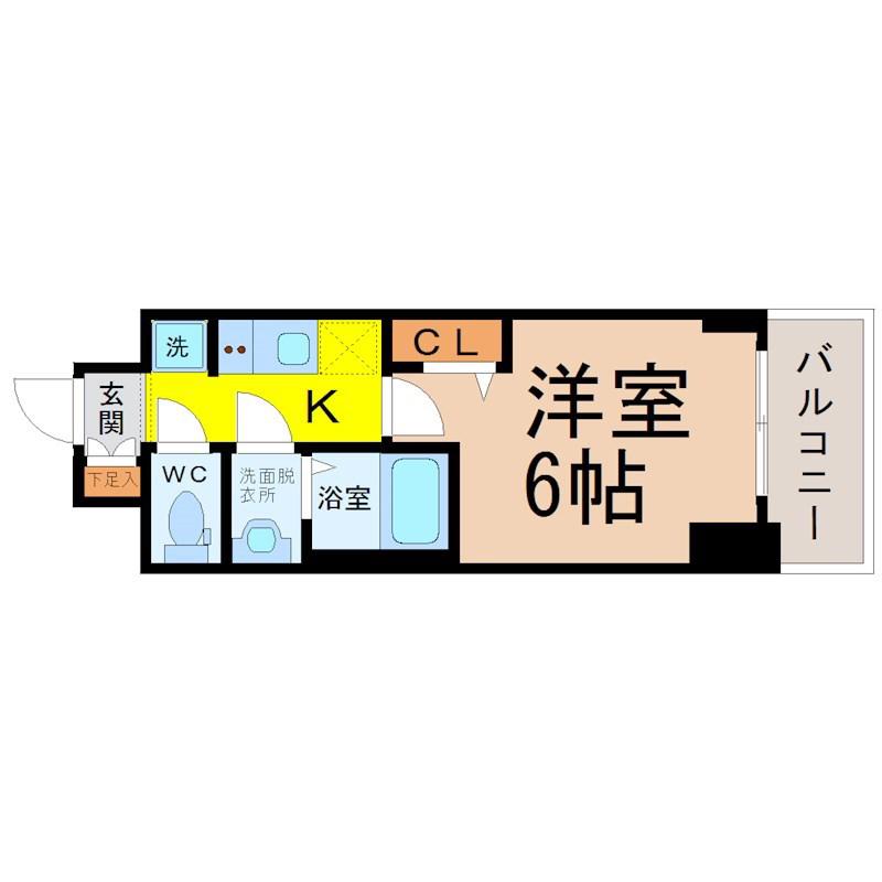 アステリ鶴舞テーセラ(1K/9階)の間取り写真
