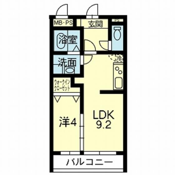 ライズ熊本駅南(1LDK/2階)の間取り写真