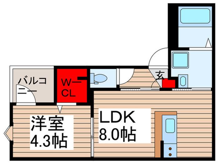 つばめハウス徳丸(1LDK/1階)の間取り写真