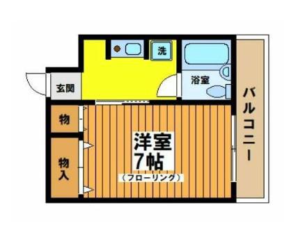 ベルエール調布(1K/1階)の間取り写真