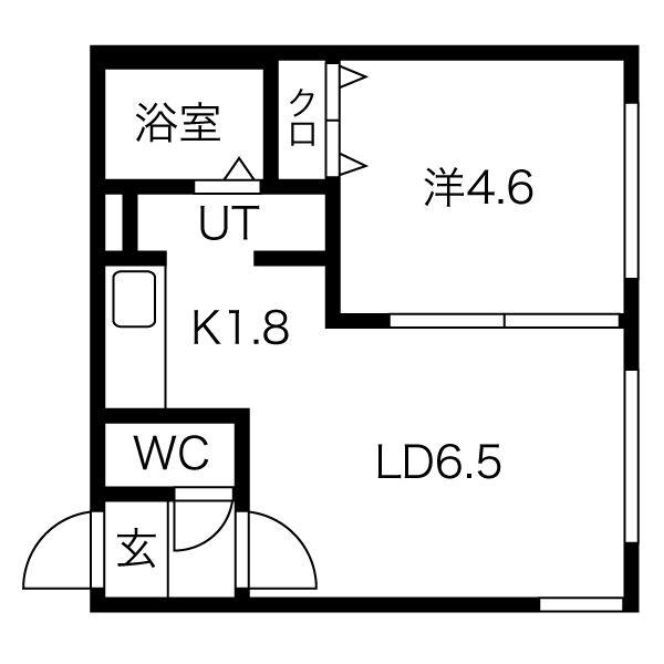 ファーストコート212(1LDK/1階)の間取り写真