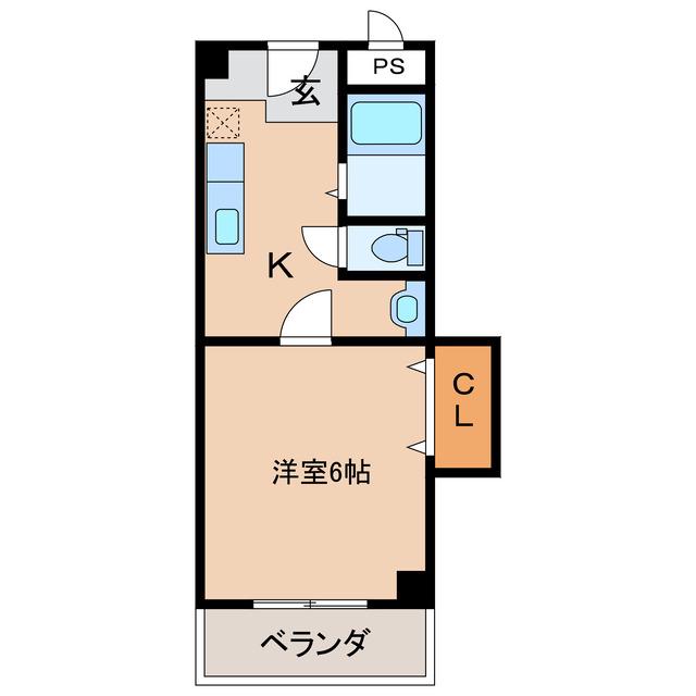 メゾンミハラ(1K/2階)の間取り写真