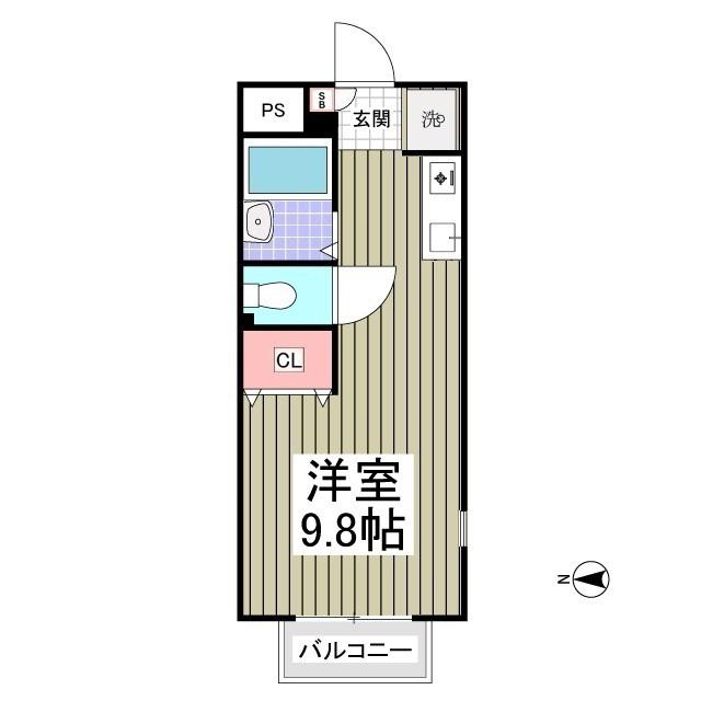 メゾンブラン(ワンルーム/2階)の間取り写真