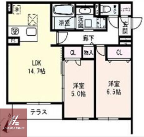 クラシスト瑞光(2LDK/1階)の間取り写真