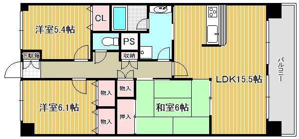グレーシイ栗東デュオ(3LDK/2階)の間取り写真