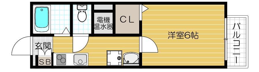 旭ハイツ(1K/1階)の間取り写真