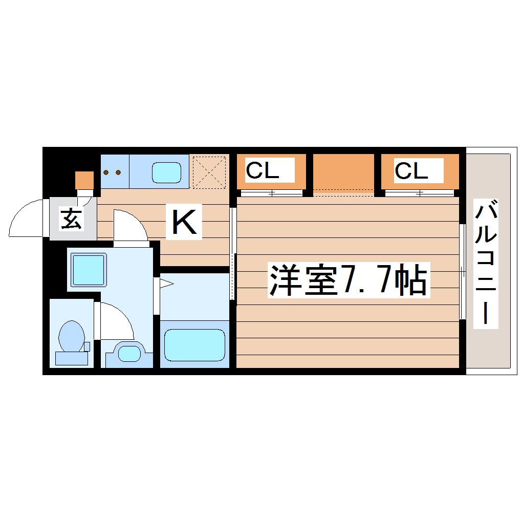 リブリ・ウェルス(1K/2階)の間取り写真