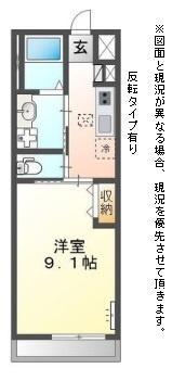 近江鉄道本線 高宮駅(滋賀) 徒歩6分 2階建 築7年(1K/1階)の間取り写真