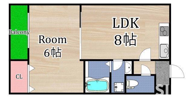 EIKOU菊水通(1LDK/1階)の間取り写真