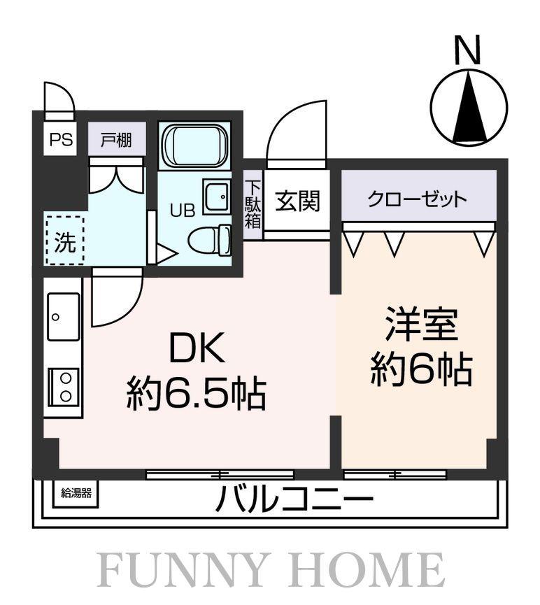 ヒルメゾンシブヤ(1DK/4階)の間取り写真