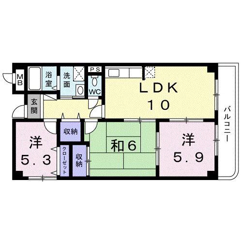 エテルノフェンテ(3LDK/3階)の間取り写真