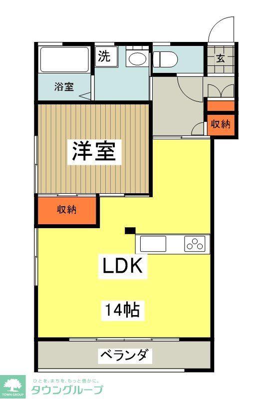 メゾンプレーヌ(1LDK/2階)の間取り写真