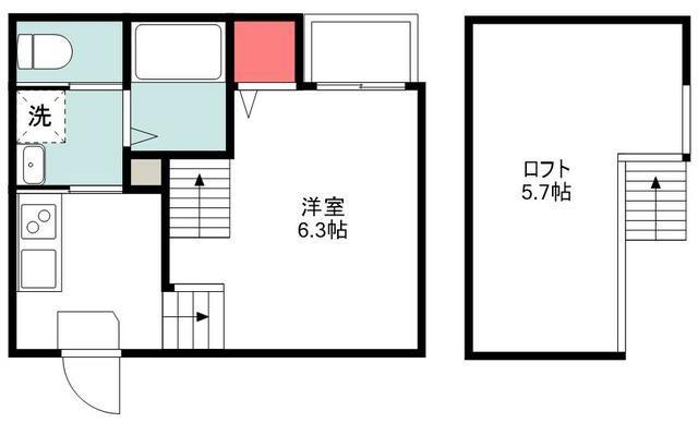 DESIG SQUARE(1K/2階)の間取り写真