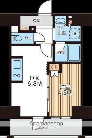 CITY LUX TOBE(1DK/4階)の間取り写真