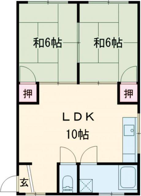 第一森本マンション(2LDK/3階)の間取り写真