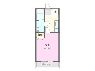 ネアロス(1K/2階)の間取り写真