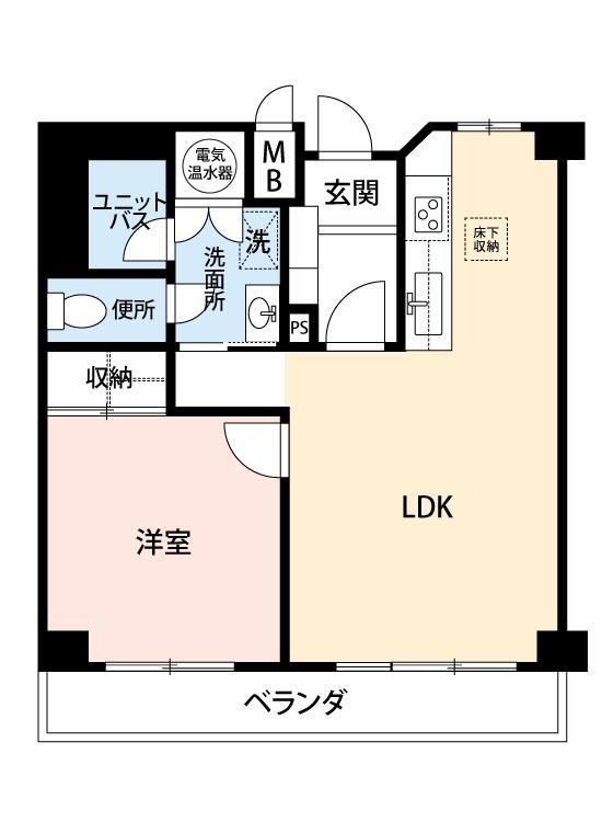 京阪本線 清水五条駅 徒歩19分 6階建 築41年(1LDK/2階)の間取り写真