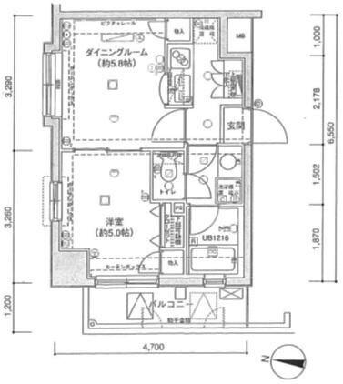 パレステュディオ笹塚(1DK/7階)の間取り写真